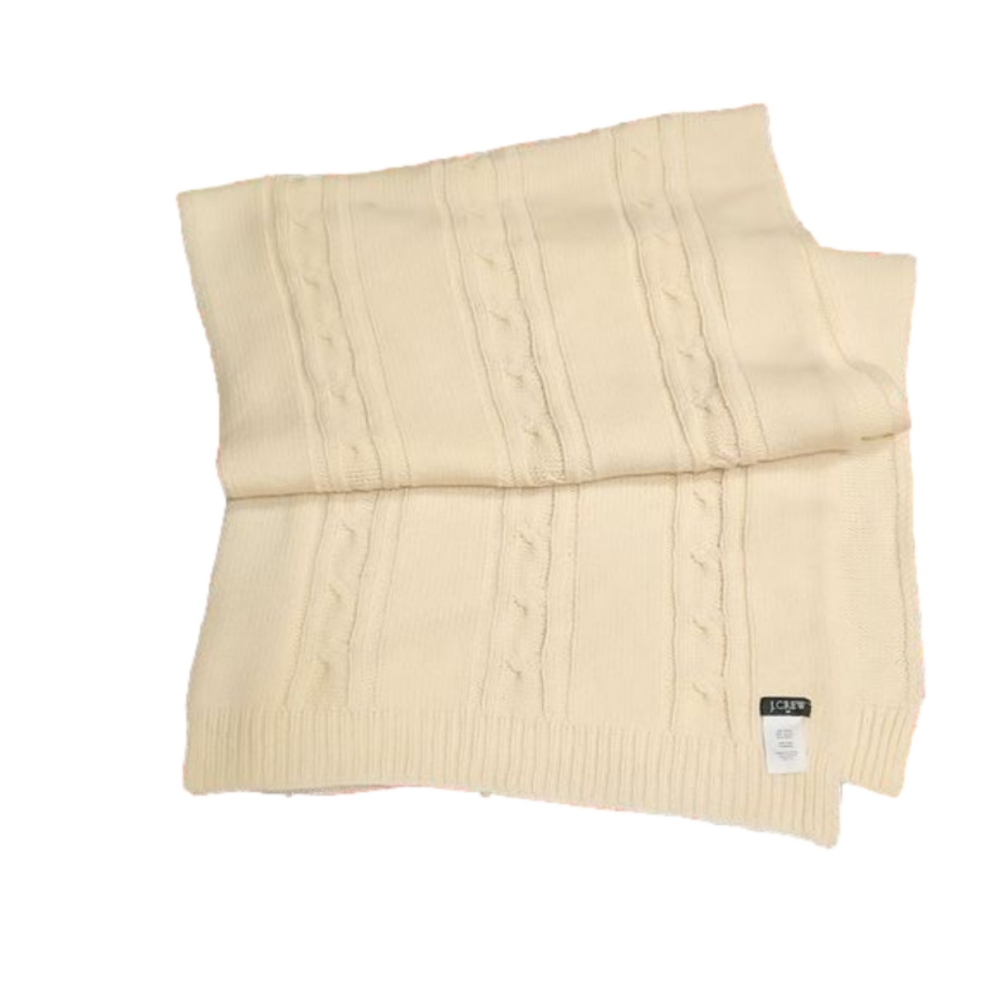 NWOT J. Crew wool blend cable knit winter scarf